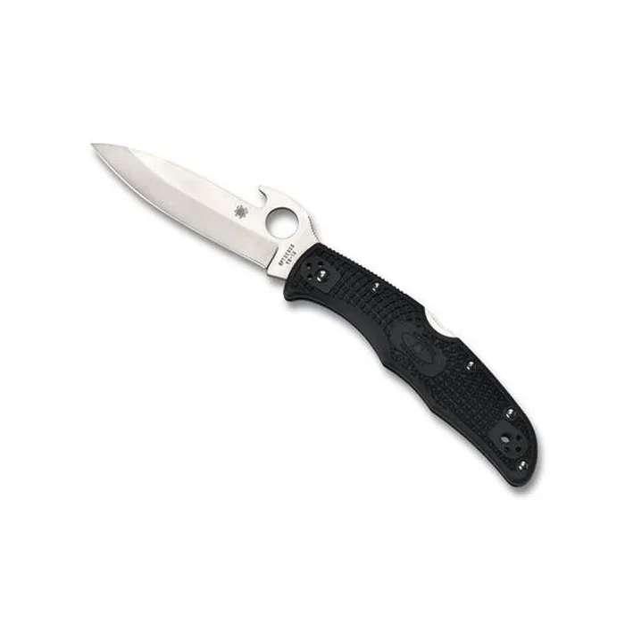 Spyderco STE-C10PGYW Navaja de Bolsillo Endura 4 Emerson de hoja de Acero de inoxidable VG-10 de 9,7 cm de largo con mango FRN de color negro. Clip de bolsillo ambidiestro
