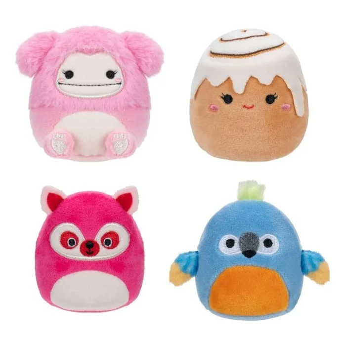 Squishville mini squishmallows pack de 4 peluches c 5 cm