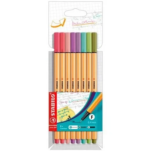 STABILO point 88 rotulador de punta fina Multicolor 8 pieza(s)