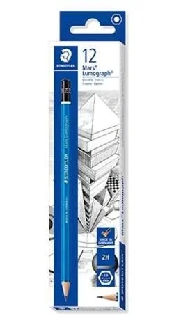 Staedtler lápiz de grafito lumograph 100-2h -12ud