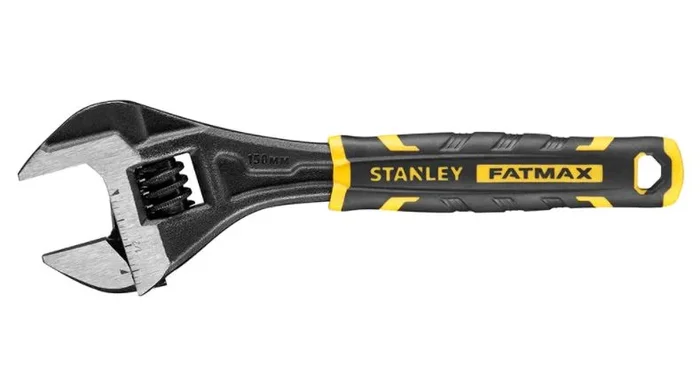 STANLEY FATMAX Llave Inglesa Ajustable 150mm, Bimaterial, Apertura Rápida, Métricas y Pulgadas, Orificio para Colgar | Mandíbulas Paralelas en Ángulo de 15°, FMHT13125-0