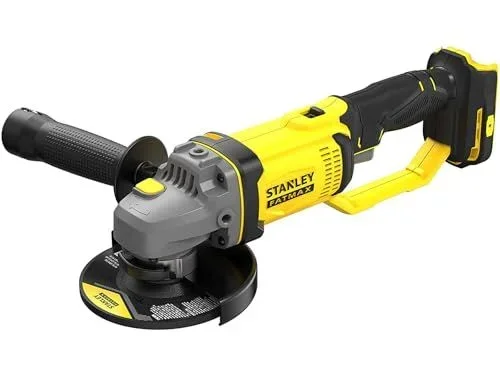 Stanley SFMCG400B-XJ Mini amoladora V20 li-ion 18V sin cargador o batería, Color Amarillo/Negro, 125 mm
