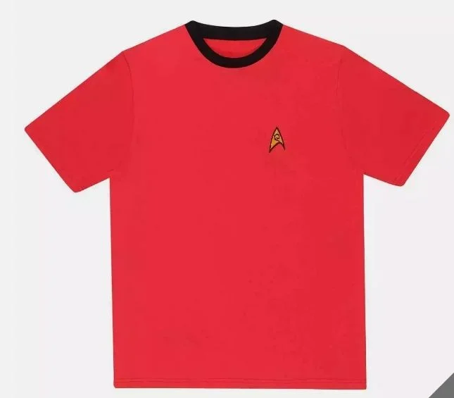 Star trek – red uniform (unisex red ringer t-shirt) ex large