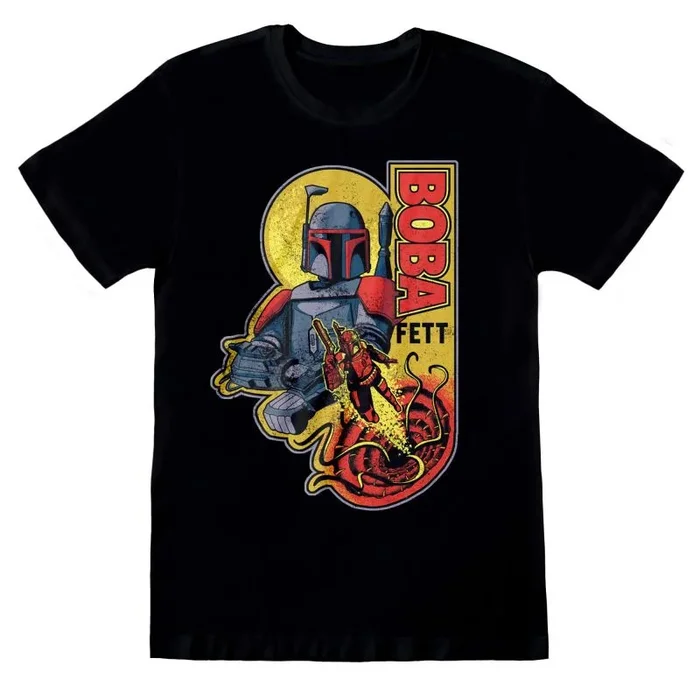 Star Wars – Boba Multi Colour (Unisex Black T-Shirt) Small