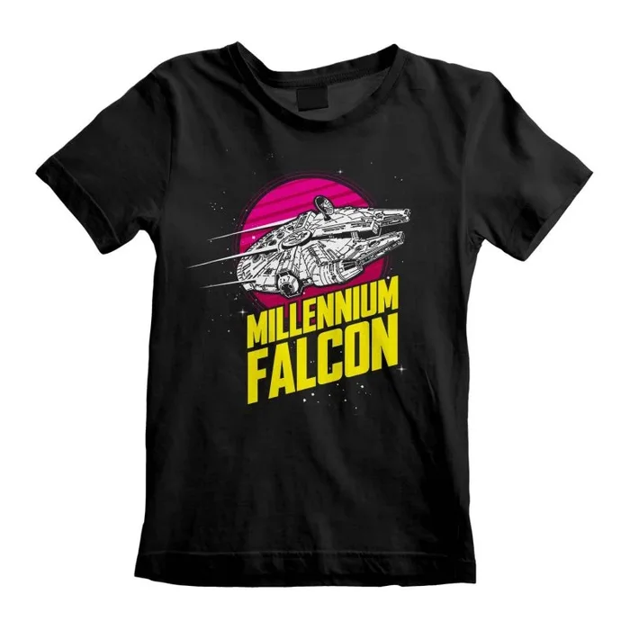 Star wars – millenium falcon circle (unisex black t-shirt) 5-6 years