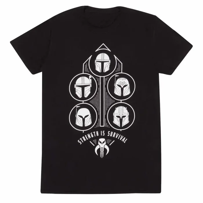 Star wars: mandalorian – strength is survival (unisex black t-shirt) ex ex large