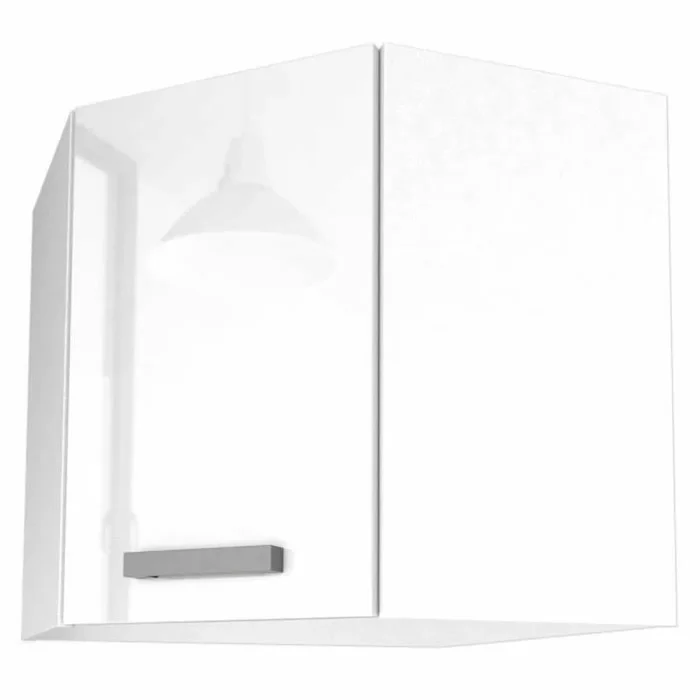 START Meuble de cuisine haut d’angle L 58 cm – Blanc brillant