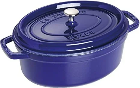 STAUB Cacerola/Cocotte de Hierro Fundido Ovalada, Diámetro de 31 cm, 5,5 L, Azul oscuro