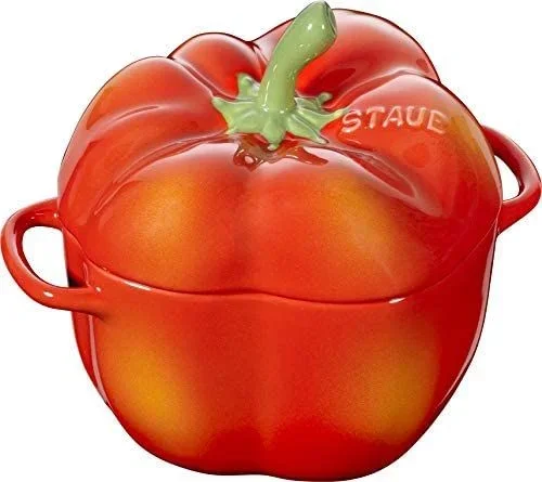 Staub Polvo Juego de 4 pimientos Cocotte 0.5qt/0.47 l Ceramic cerámica Fuente Forma