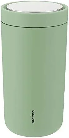 Stelton 675-34 Taza térmica, Plástico, Césped Marina Suave, Recubierto de Polvo, Doble Pared
