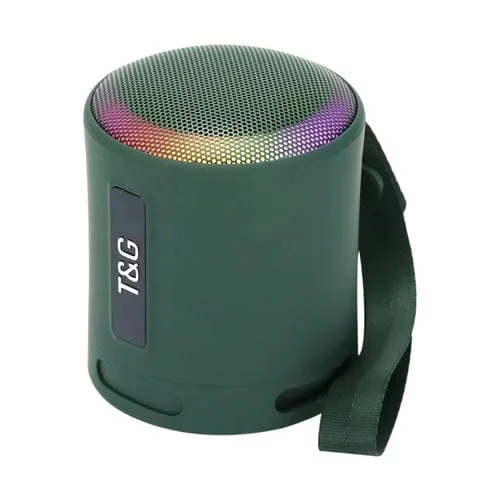Subwoofer Altavoz Inalámbrico T&G Tg373 Bluetooth Multicolor RGB Luz LED Portátil (Verde)