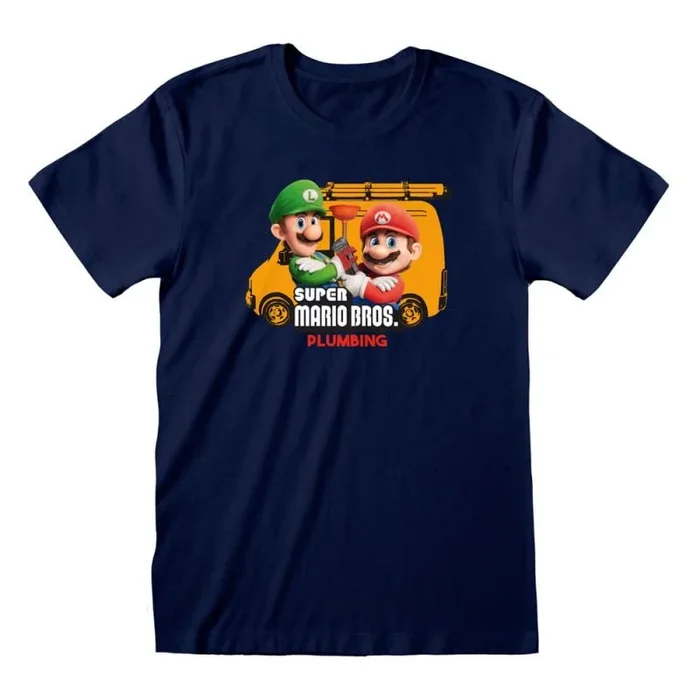 Super mario bros camiseta plumbing fashion talla l