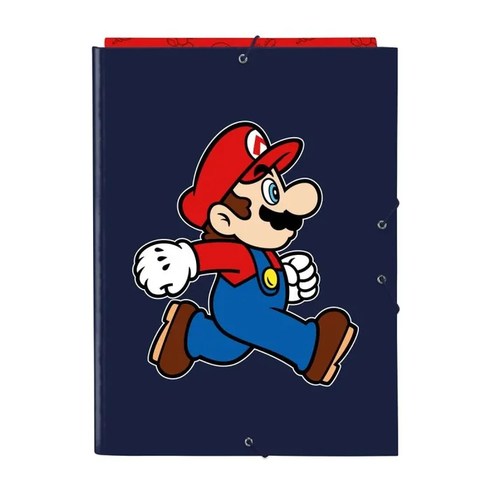 SUPER MARIO TRICK – Carpeta Folio con 3 Solapas, Ideal para Niños de Diferentes Edades, Cómoda y Versátil, Calidad y Resistencia, 26×36.5 cm