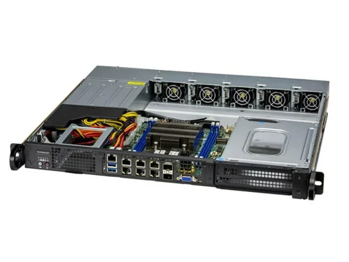 Supermicro SYS-110D-8C-FRAN8TP servidor barebone Intel® SoC BGA 2579 Bastidor (1U) Plata