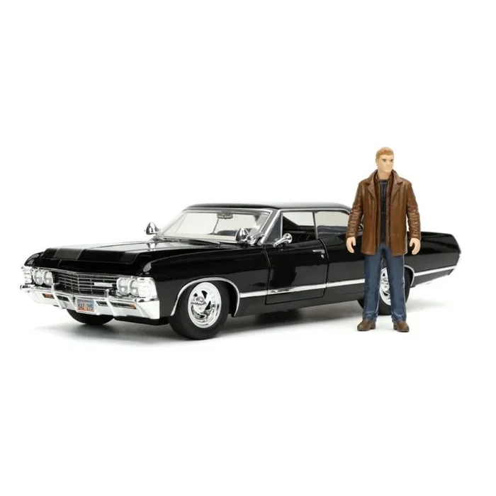 Supernatural vehículo 1/24 hollywood rides 1967 chevrolet impala sport sedan con dean winchester figura