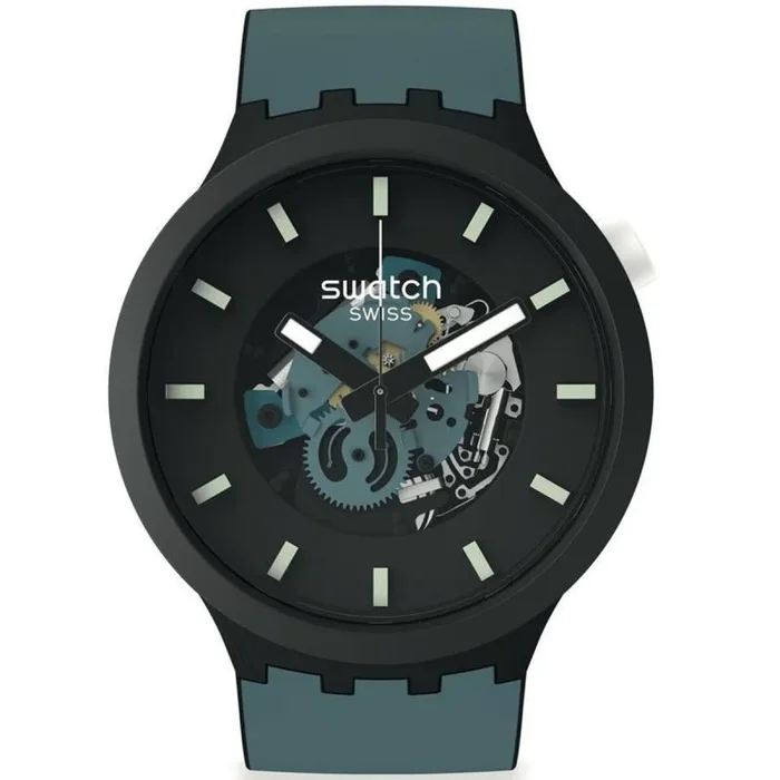 SWATCH Reloj Analógico para Hombres de Cuarzo con Correa en Acero Inoxidable SB03B111-5300