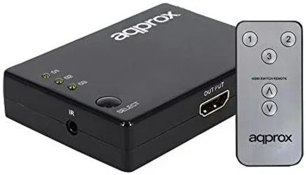 Switch hdmi 3 puertos 1080p con mando a distancia approx appc29