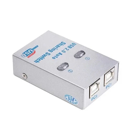 Switcher USB Automático 2 en 1 Sw68 para Compartir Impresoras (Plata)