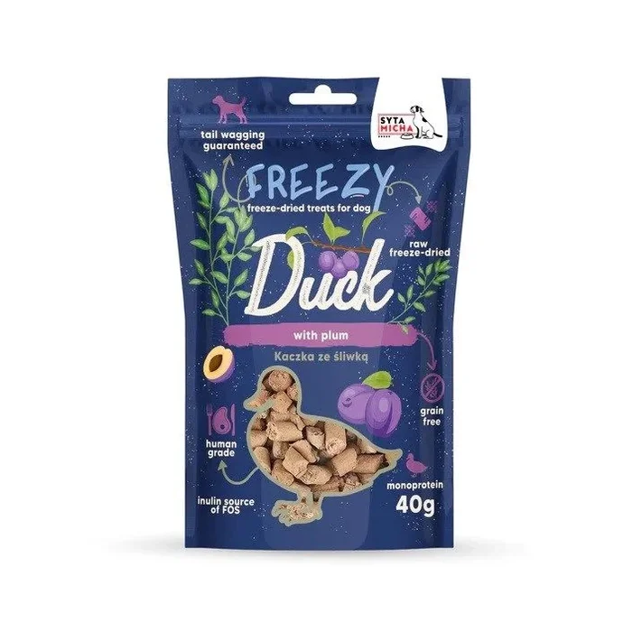 Syta micha freezy kaczka ze śliwą i suszonym tymiankiem przysmak dla psa 40g