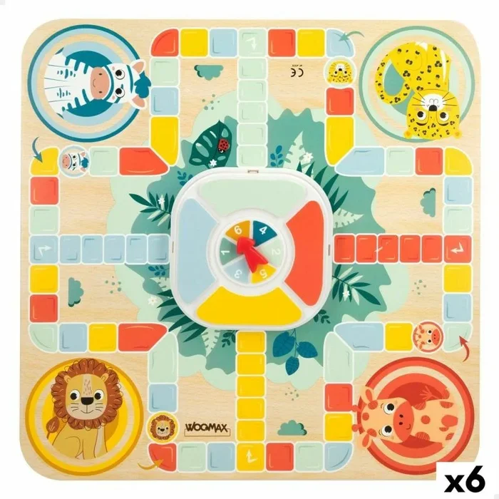 Tablero de parchís y oca woomax zookabee 30 x 3 x 30 cm infantil animales (6 unidades)
