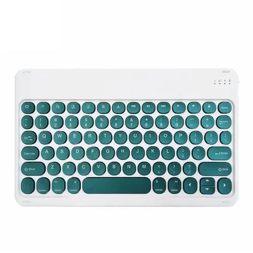Tableta Universal X3 10 Pulgadas con Teclado Bluetooth Inalámbrico y Keycap Redonda (Verde Oscuro)