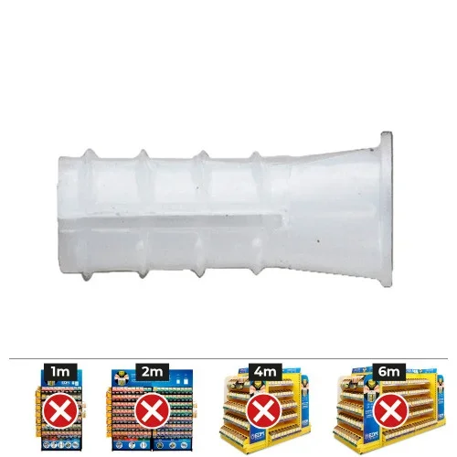 Taco de plástico tipo b ø 8 mm, caja 500 uds