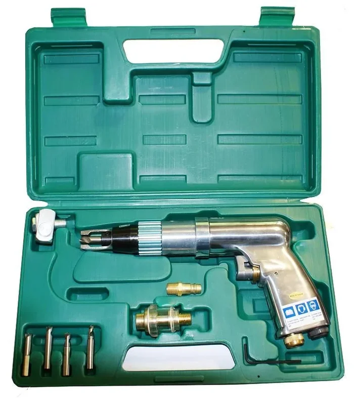 Taladro neumático JONNESWAY JAD-6246K para soldadura, 8 mm, velocidad de 1.800 rpm, presión de trabajo de 6,2 bar, consumo de aire de 283 l/min, ligero y preciso