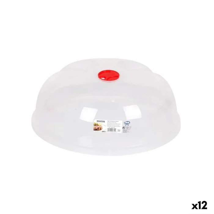 Tapa para microondas con válvula dem montera transparente plástico 26 x 26 x 12 cm (12 unidades)