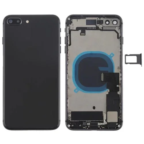 Tapa Trasera con Teclas Laterales, Vibrador, Timbre, Botón Encendido, Cable Flex Volumen y Bandeja Tarjeta Apple iPhone 8 Plus (Negro)
