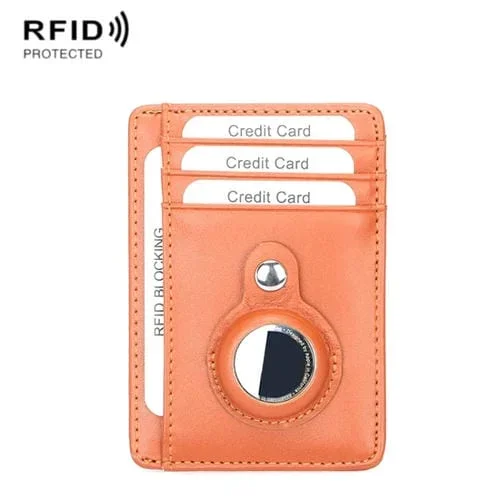 Tarjetero de Cuero Tq-319 Antirrobo y Antipérdida para AirTag (Marrón)