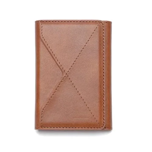 Tarjetero Magsafe Wallet para iPhone 16/15/14/13 Series de Tres Pliegues con Soporte (Marrón)