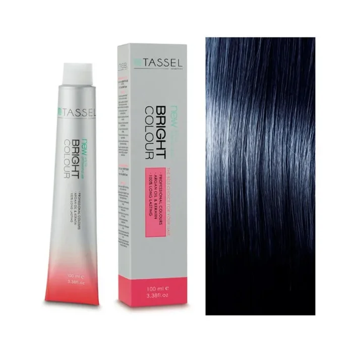 Tassel – Tinte Permanente Capilar Nº1.1 Negro Azulado – Mujer – 100 ml – Color Intenso y Brillante con Nutrición de Argán y Keratina