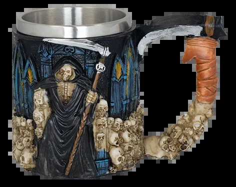 Taza Resina Ornamento GuadaÑa Tole10