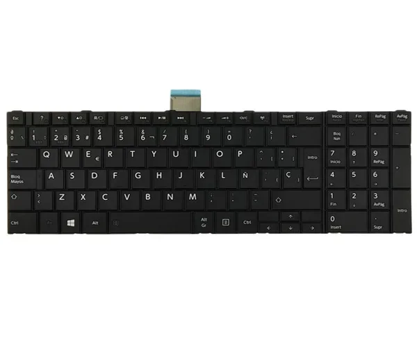 Teclado compatible para portátil toshiba c850 / c855 / c870 / l850 / l855 negro sin marco