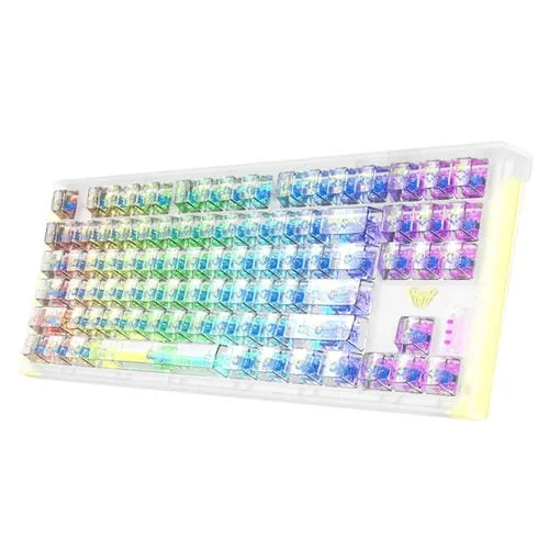 Teclado Inalámbrico Bluetooth Aula F2183 RGB (Blanco)