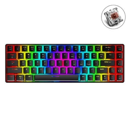 Teclado Mecánico de Juego T8 68 Teclas RGB Retroiluminado Cableado 1.6M (Eje de Té Negro)