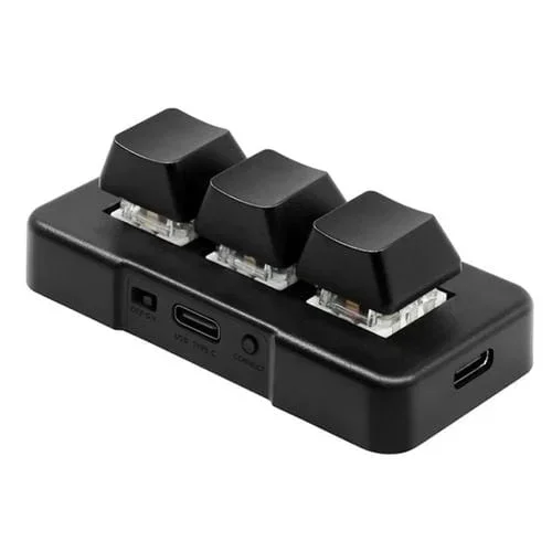 Teclado Mk321 3 Teclas Personalizadas Oficina Juego PS Clip Macro Programación Cable 1.5M (Negro)