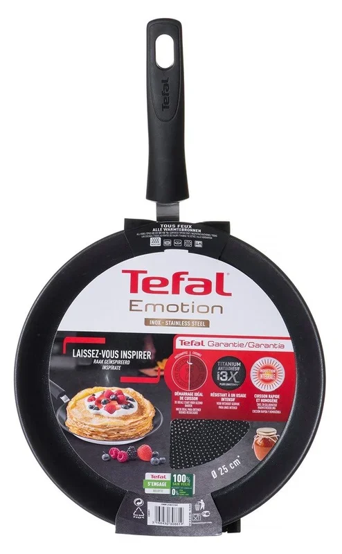 Tefal Sartén para Crepes E3003804 Negro Acero Inoxidable Aluminio Ø 25 cm
