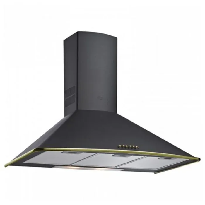 Teka DMR 975 – Campana Decorativa Piramidal Rústica 90 cm, Motor de Doble Turbina EcoPower, Mandos Pulsantes, 4 Velocidades, 2 Lámparas LED, Color Antracita Brass