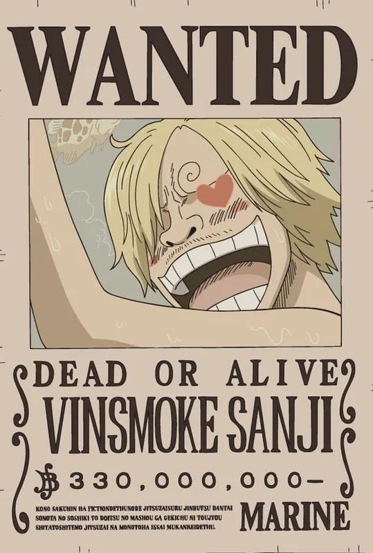 Teknofun – Licencia One Piece – LED de pared Neón Sanji Wanted 30 CM – Luz decorativa – USB-C (cable incluido) – Se entrega con 2 soportes – Marrón, Beige, Blanco – 811643