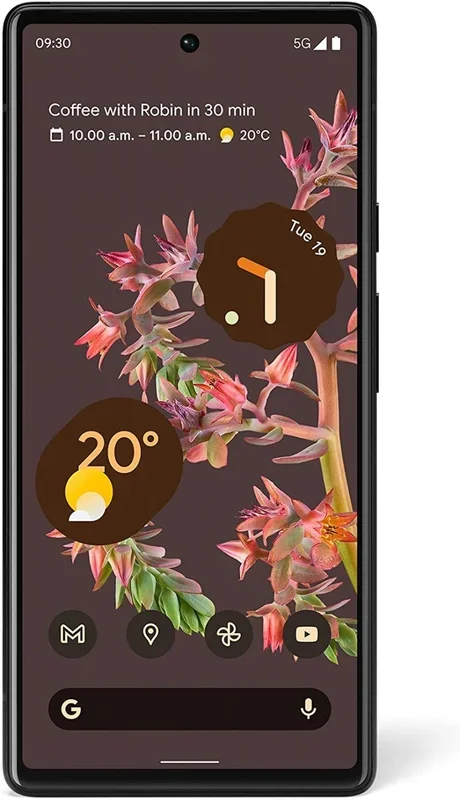 Teléfono Google Pixel 6 – 5G , Color Negro (Black), 128 GB de Memoria, 8 GB de RAM, Pantalla AMOLED de 6,4″. Cámara principal de 50MP, Angular de 12MP y Frontal de 8MP. Smartphone completamente libre.