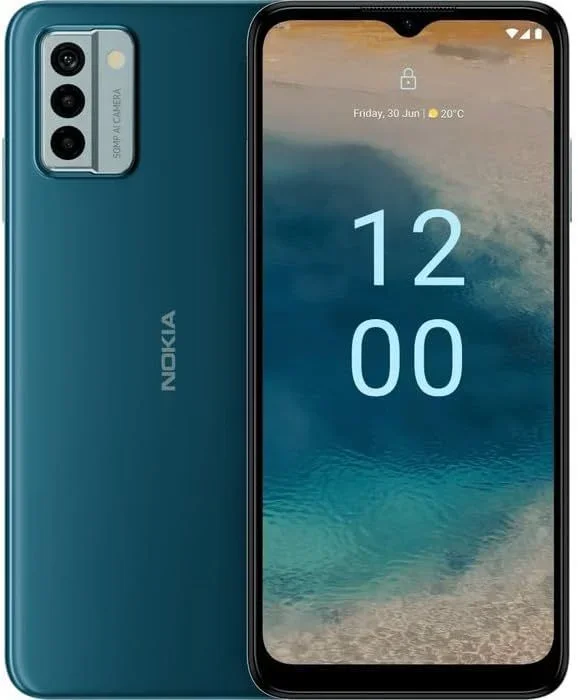 Teléfono Nokia G22. Color Azul (Lagoon Blue). 64 GB de Memoria Interna, 4 GB de RAM. Dual Sim. Pantalla de 6,52». Cámara principal de 50 MP. Batería de 5050mAh. Smartphone completamente libre.