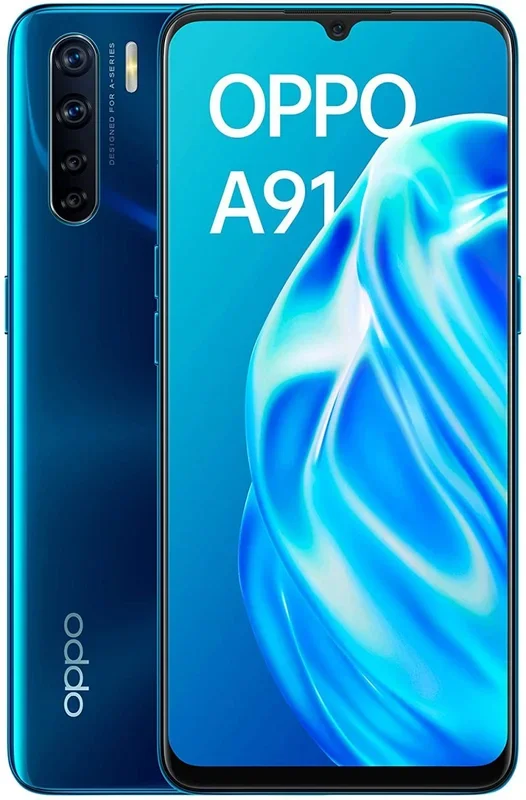 Teléfono OPPO A91, Color Azul (Blue), Dual SIM, 128 GB Memoria Interna, 8 GB de RAM, Pantalla AMOLED de 6.4″. Cámara trasera de 48 + 84 + 2 + 2 MP y Frontal de 16 MP. – Smartphone completamente libre.