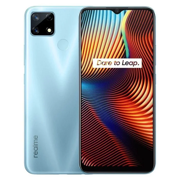 Teléfono Realme 7i, Color Azul (Blue), 64 Gb de Memoria Interna, 4 GB de RAM, Dual Sim. Pantalla completa de 6,5″ – Resolución: HD+. Triple cámara de 48 MP con IA. – Smartphone completamente libre.