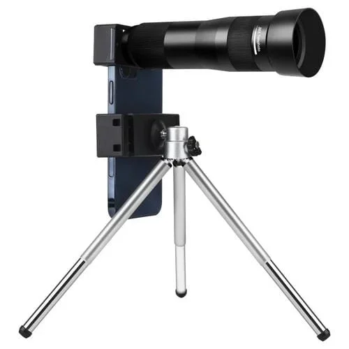 Telescopio Monocular Teleobjetivo Teléfono Móvil 38X con Trípode