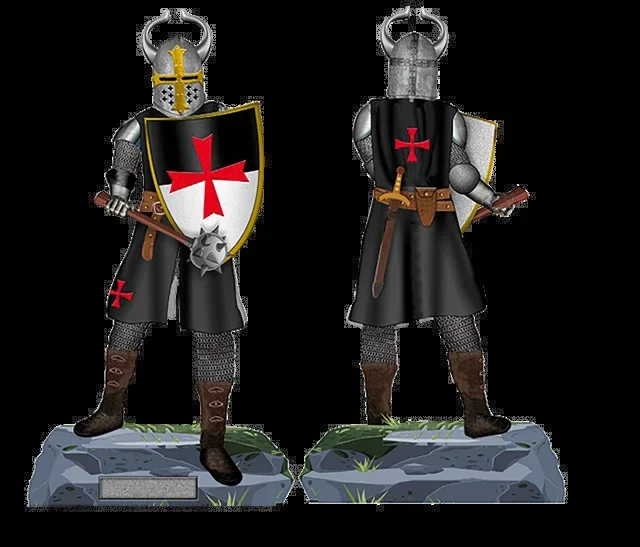 Templario Negro Resina Maza-escudo , 12.
