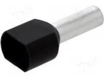 Terminal Puntera Doble Aislada Cables 6mm Negro