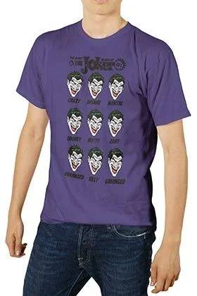 The joker expresiones camiseta lila chico t-xl dc comics