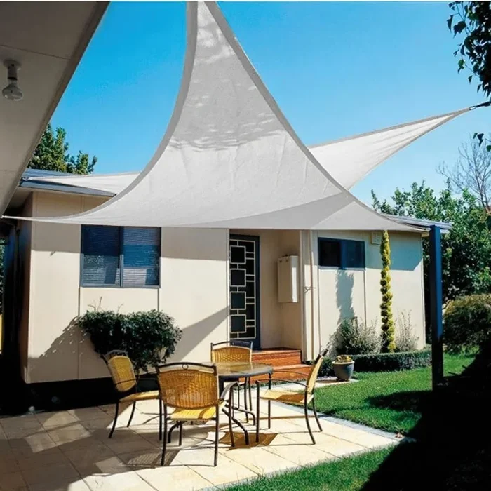 Toldo vela sombra jardin triangular 3,6×3,6×3,6 metros blanca