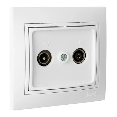 Toma de señal para tv y radio color blanco serie europa solera erp47u